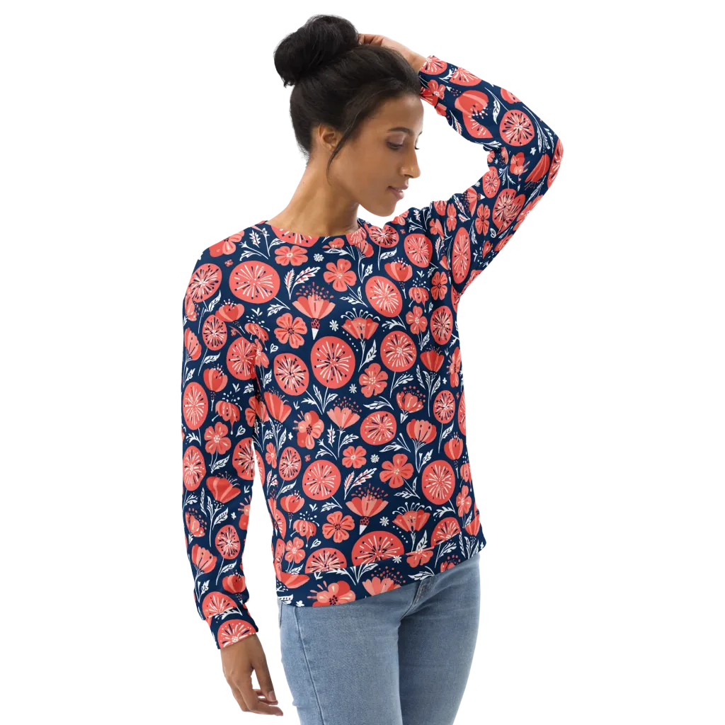 Midnight Bloom on Sweatshirt — Right Front