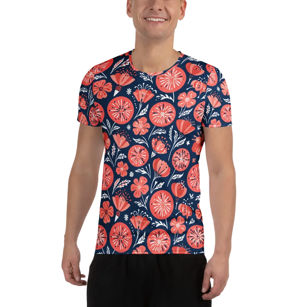 Midnight Bloom on Men's Athletic T-Shirt — Front