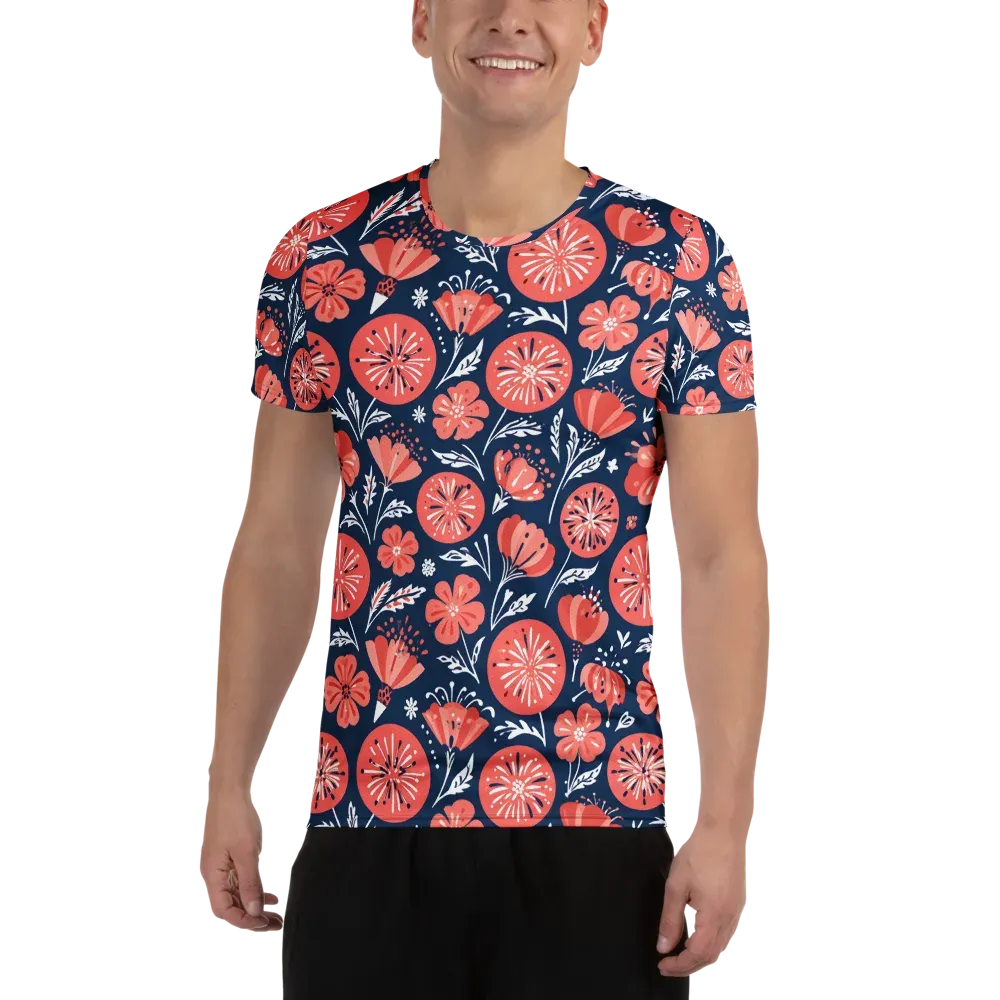 Midnight Bloom on Men's Athletic T-Shirt — Front