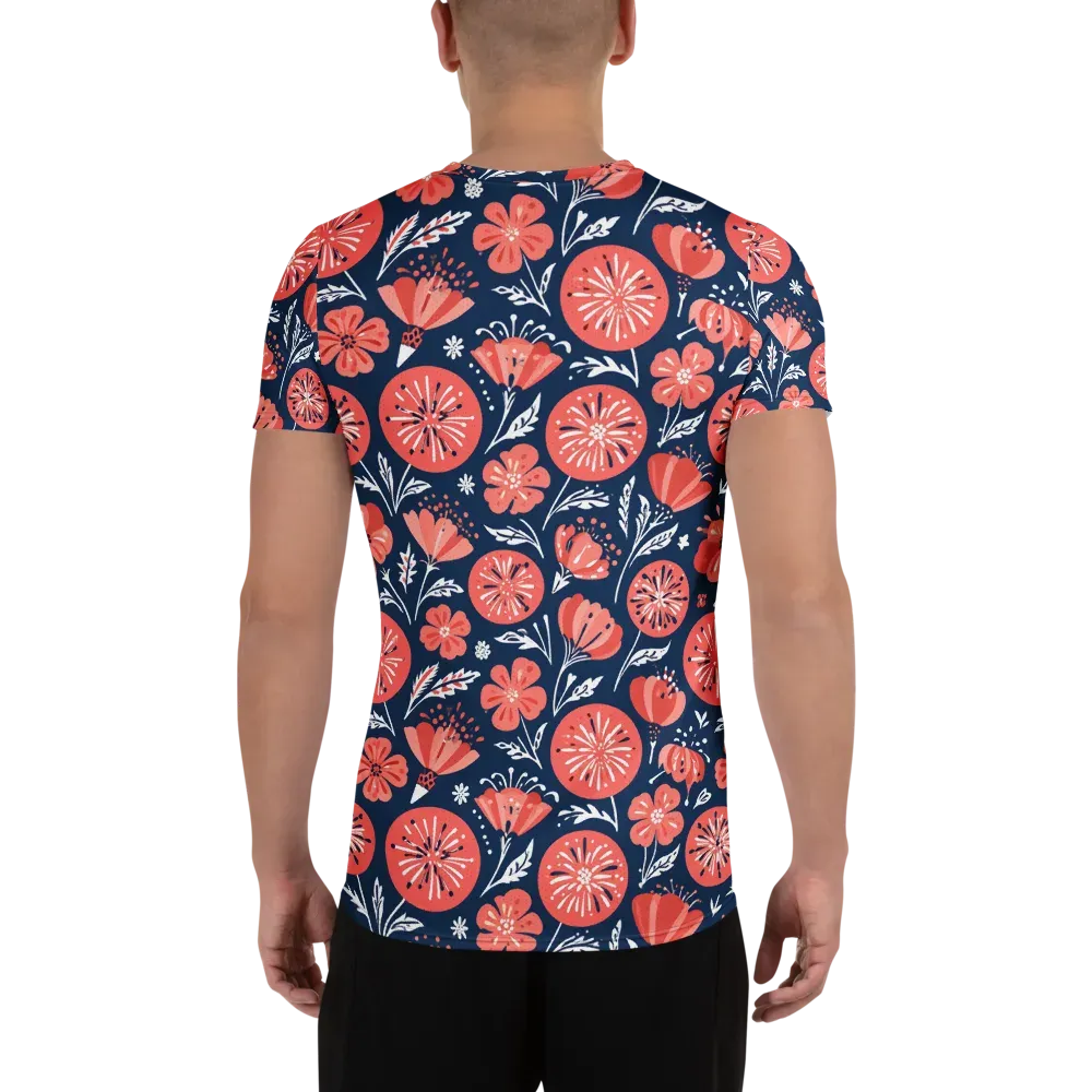 Midnight Bloom on Men's Athletic T-Shirt — Back