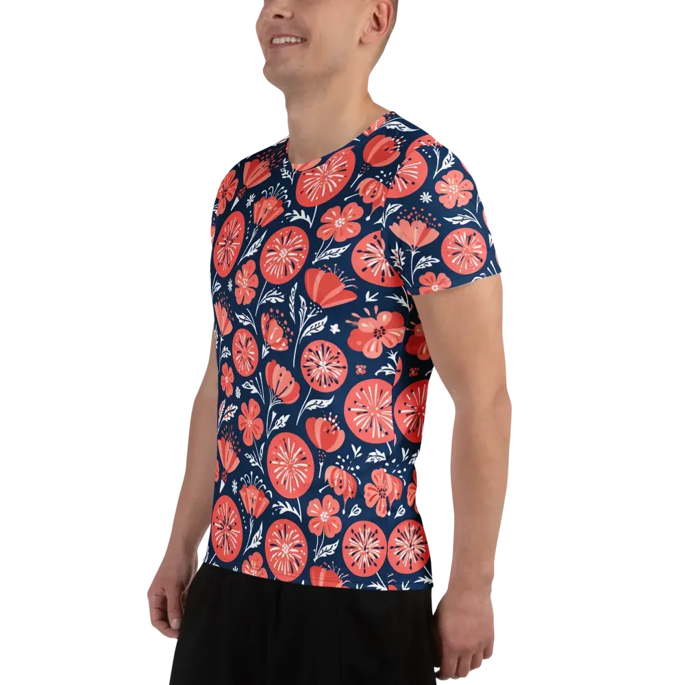 Midnight Bloom on Men's Athletic T-Shirt — Left