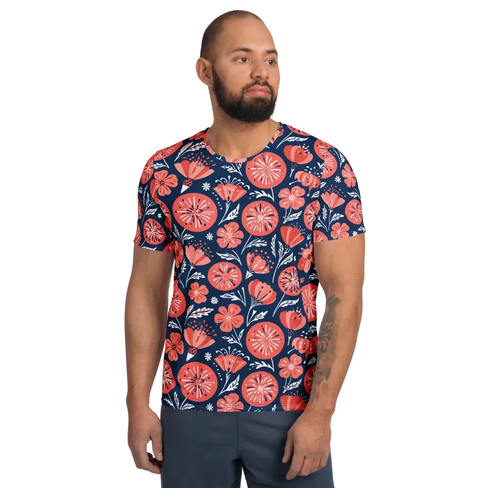 Midnight Bloom on Men's Athletic T-Shirt — Front