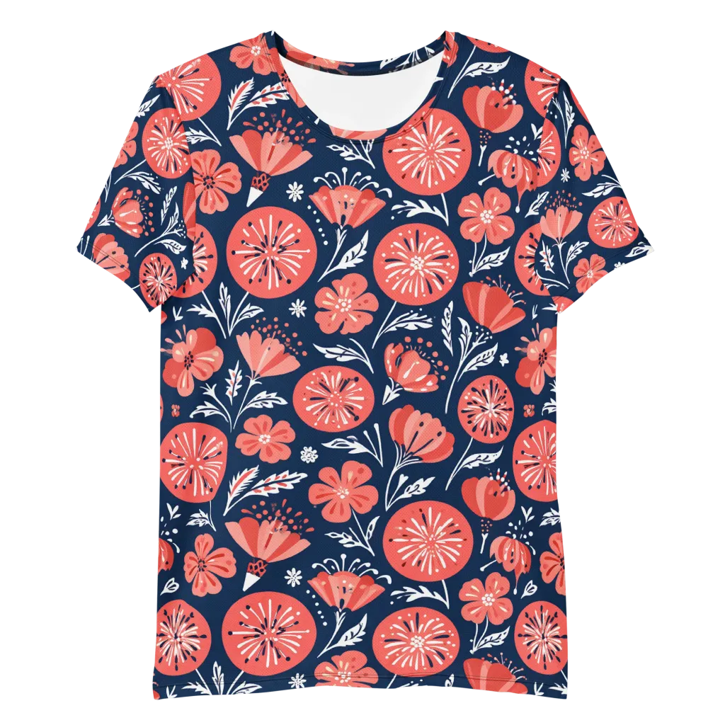 Midnight Bloom on Men's Athletic T-Shirt — Front