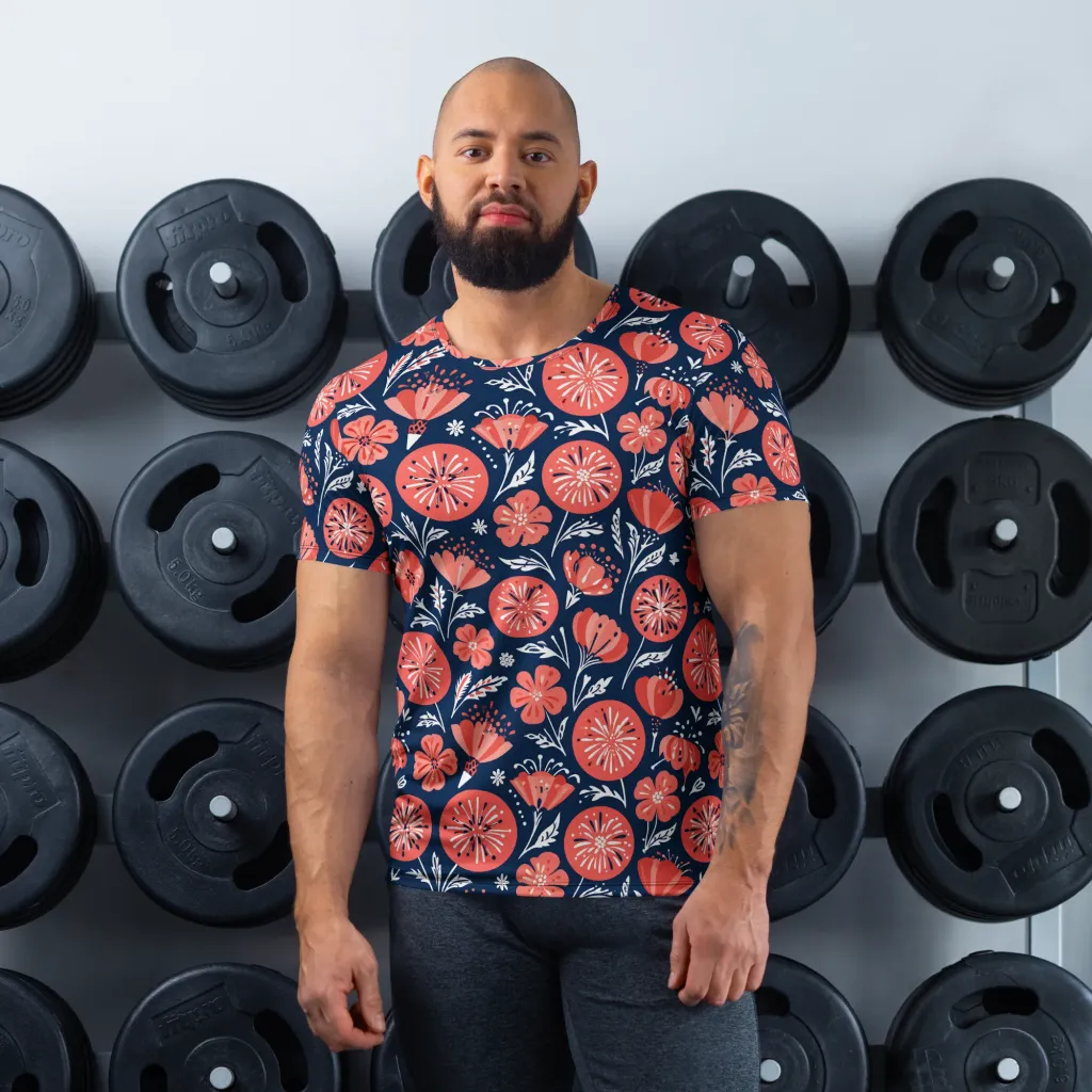 Midnight Bloom on Men's Athletic T-Shirt — Front