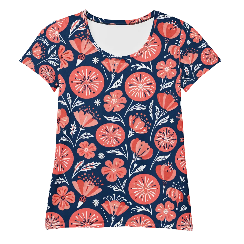 Midnight Bloom on Women's Athletic T-Shirt — Front