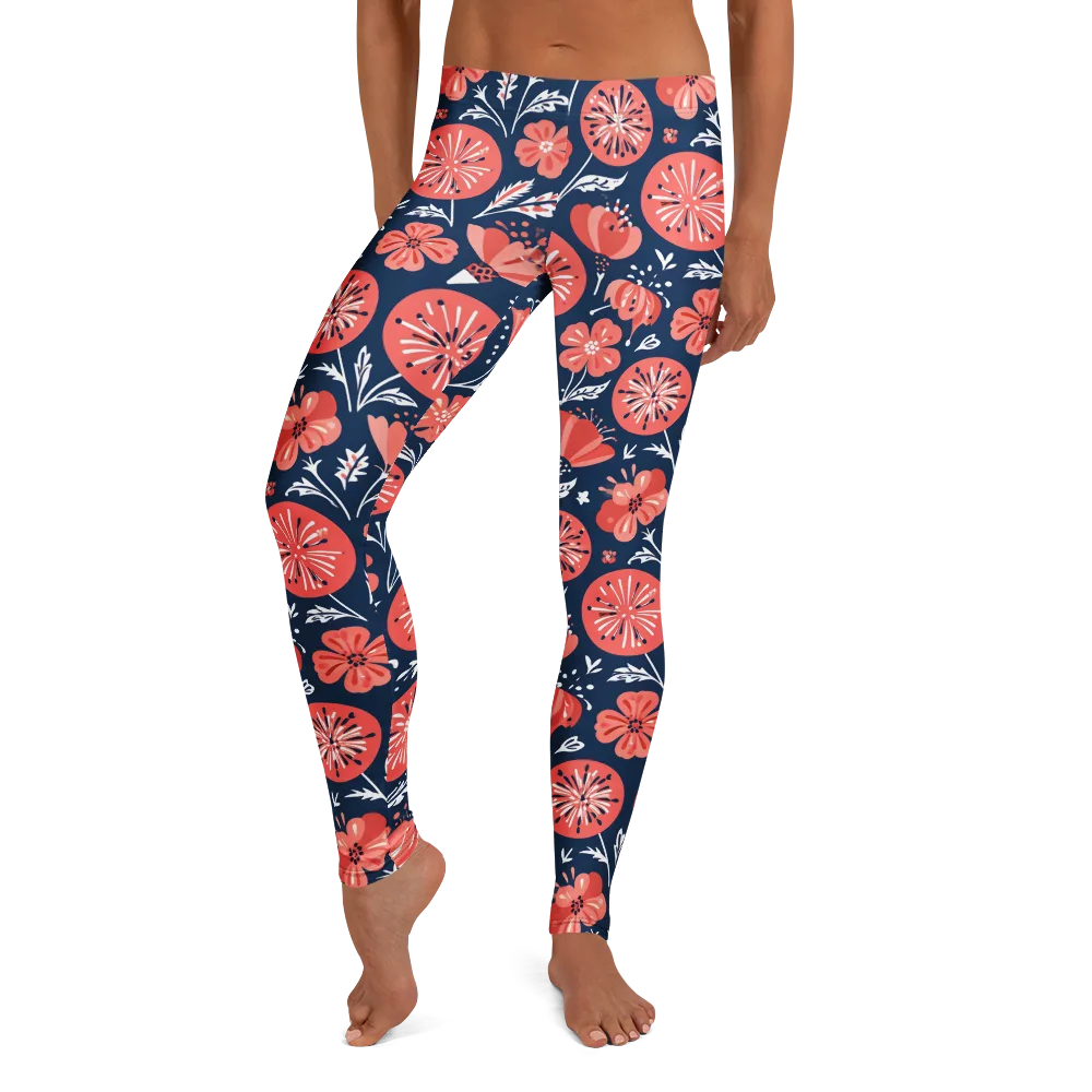 Midnight Bloom on Leggings — Front
