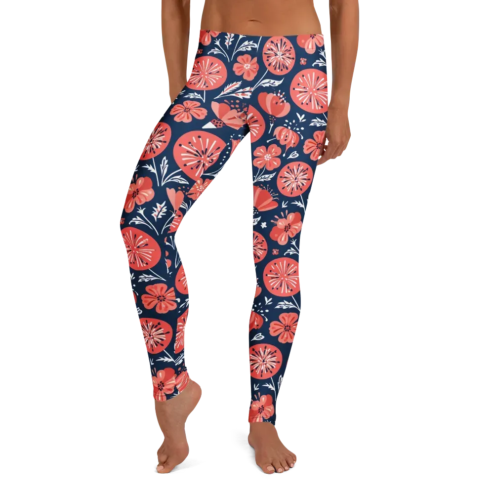 Midnight Bloom on Leggings — Front