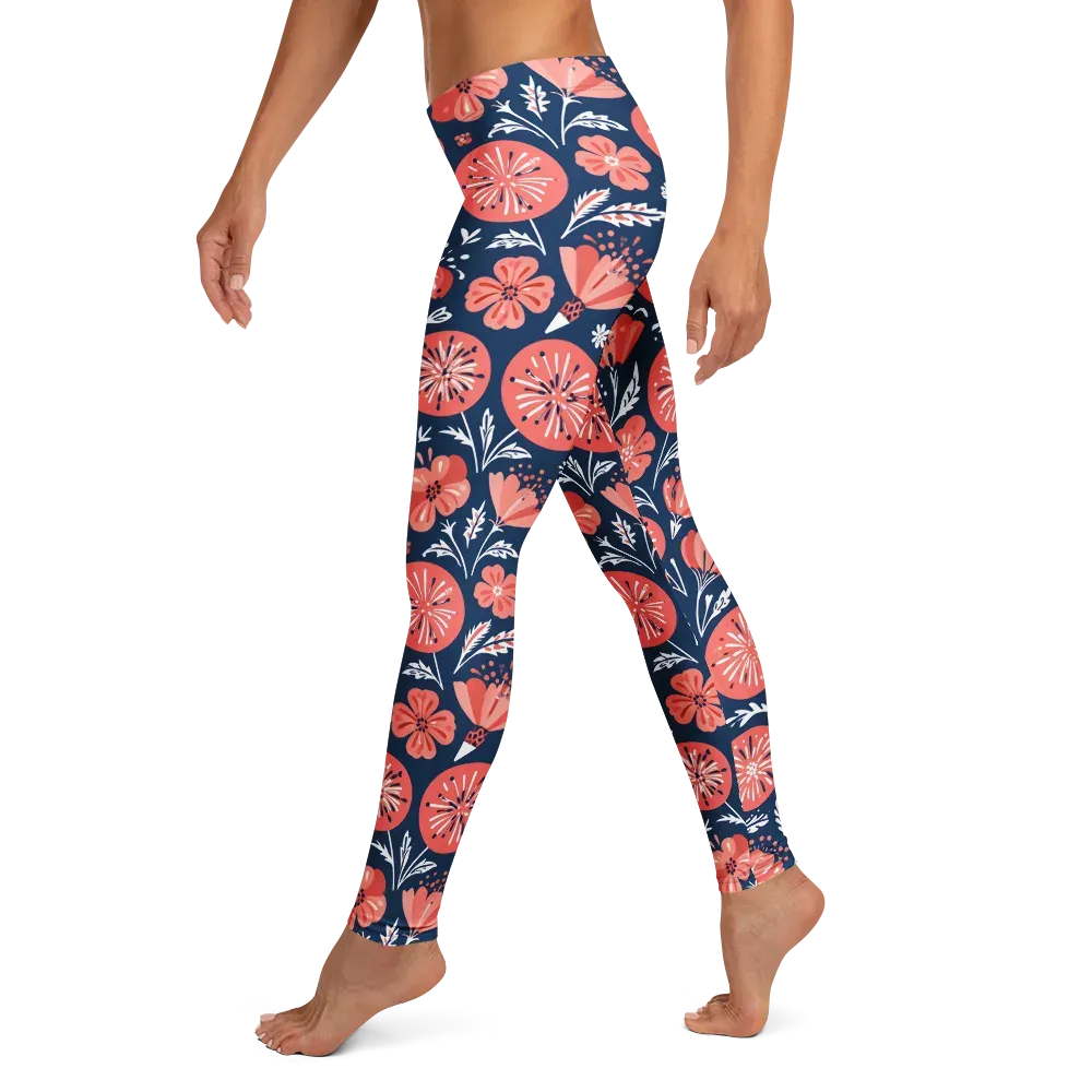 Midnight Bloom on Leggings — Left