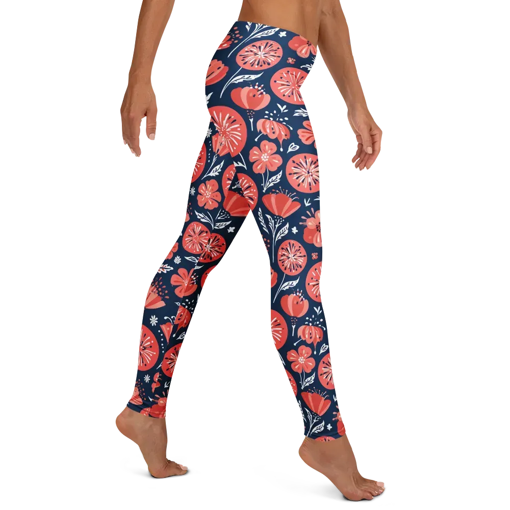 Midnight Bloom on Leggings — Right