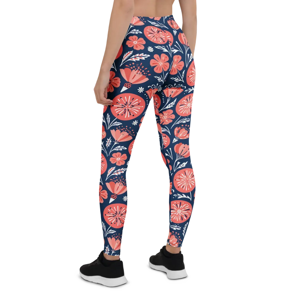 Midnight Bloom on Leggings — Back