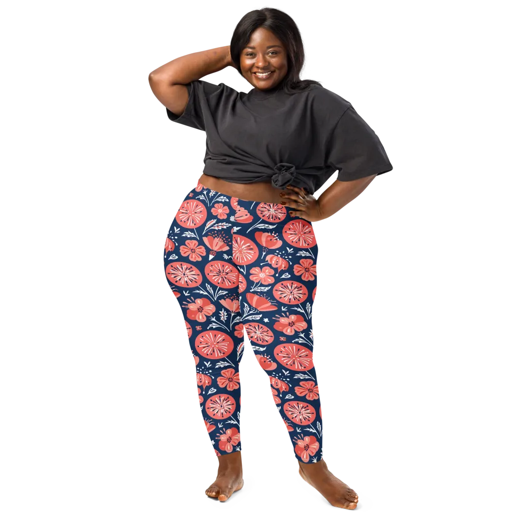 Midnight Bloom on Leggings — Front