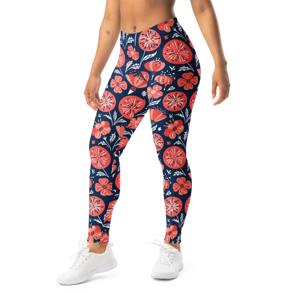 Midnight Bloom on Leggings — Left Front