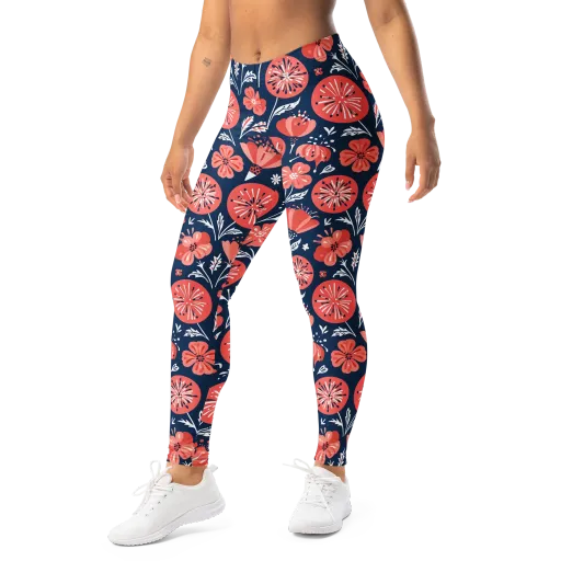 Midnight Bloom on a Leggings