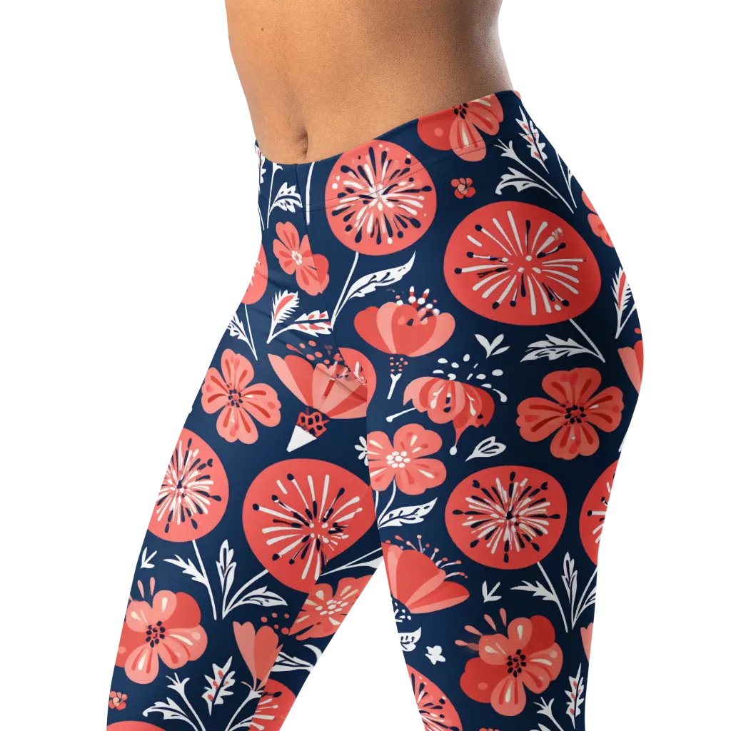 Midnight Bloom on Leggings — Left Front