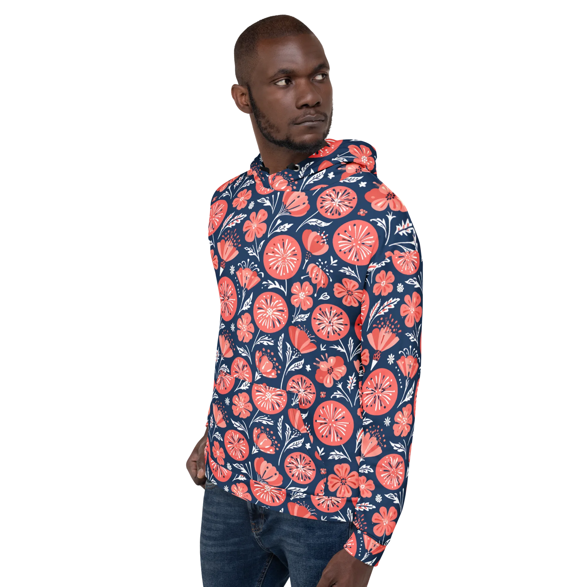 Midnight Bloom on Hoodie — Left