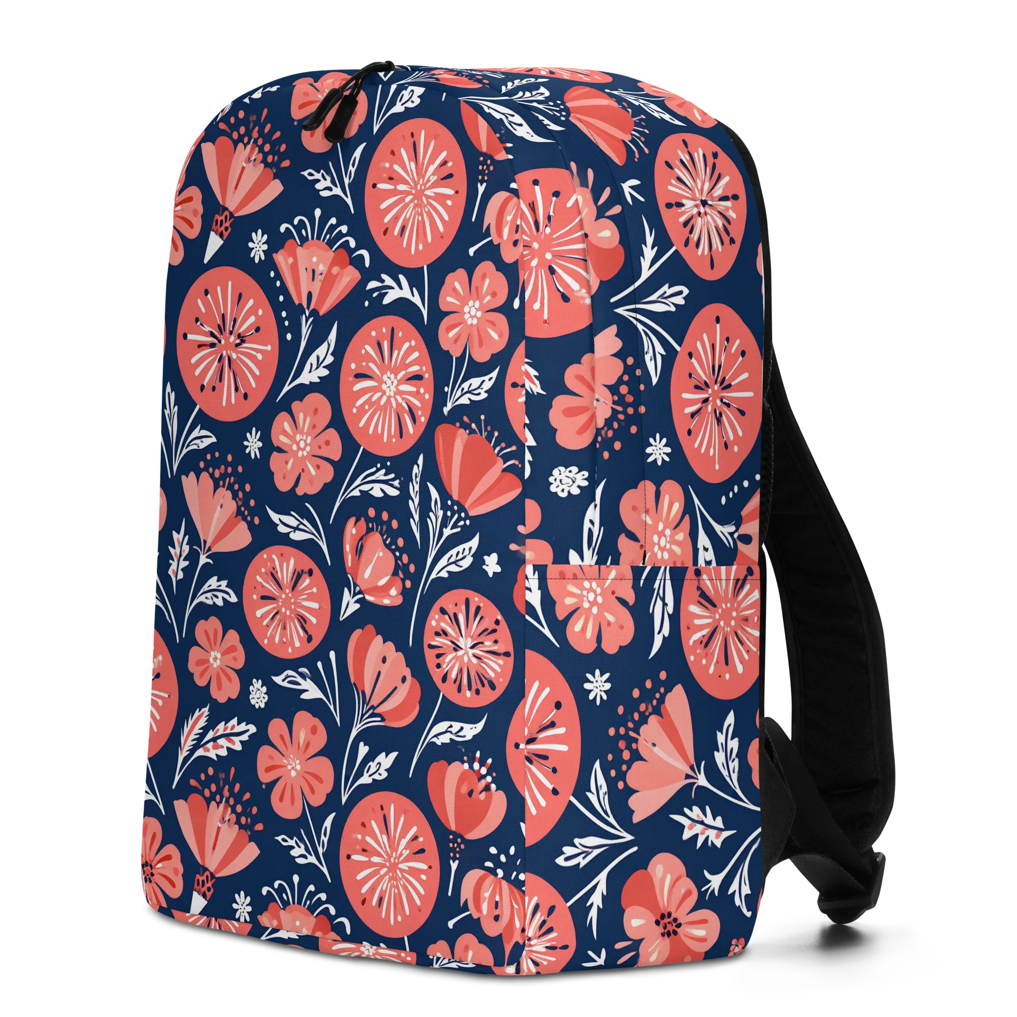 Midnight Bloom on Minimalist Backpack — Left