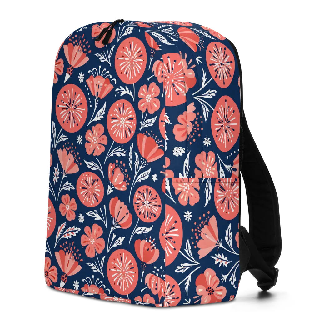 Midnight Bloom on Minimalist Backpack — Left