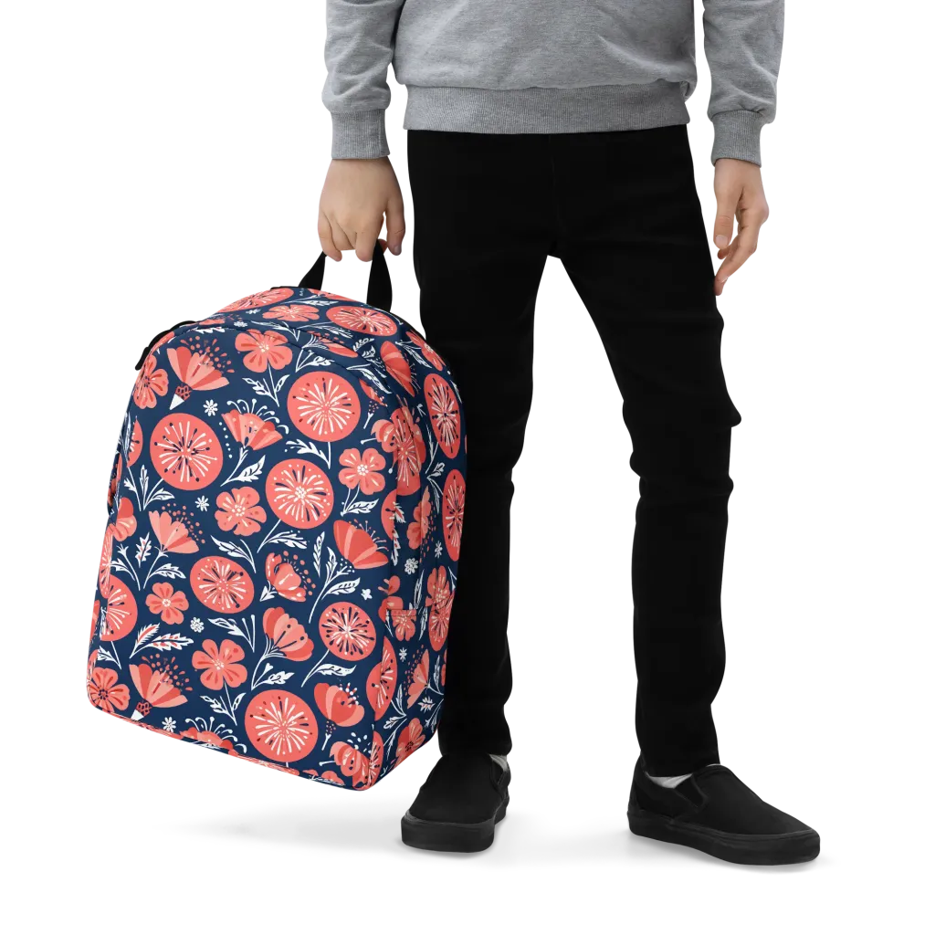 Midnight Bloom on Minimalist Backpack — Zoomed-in