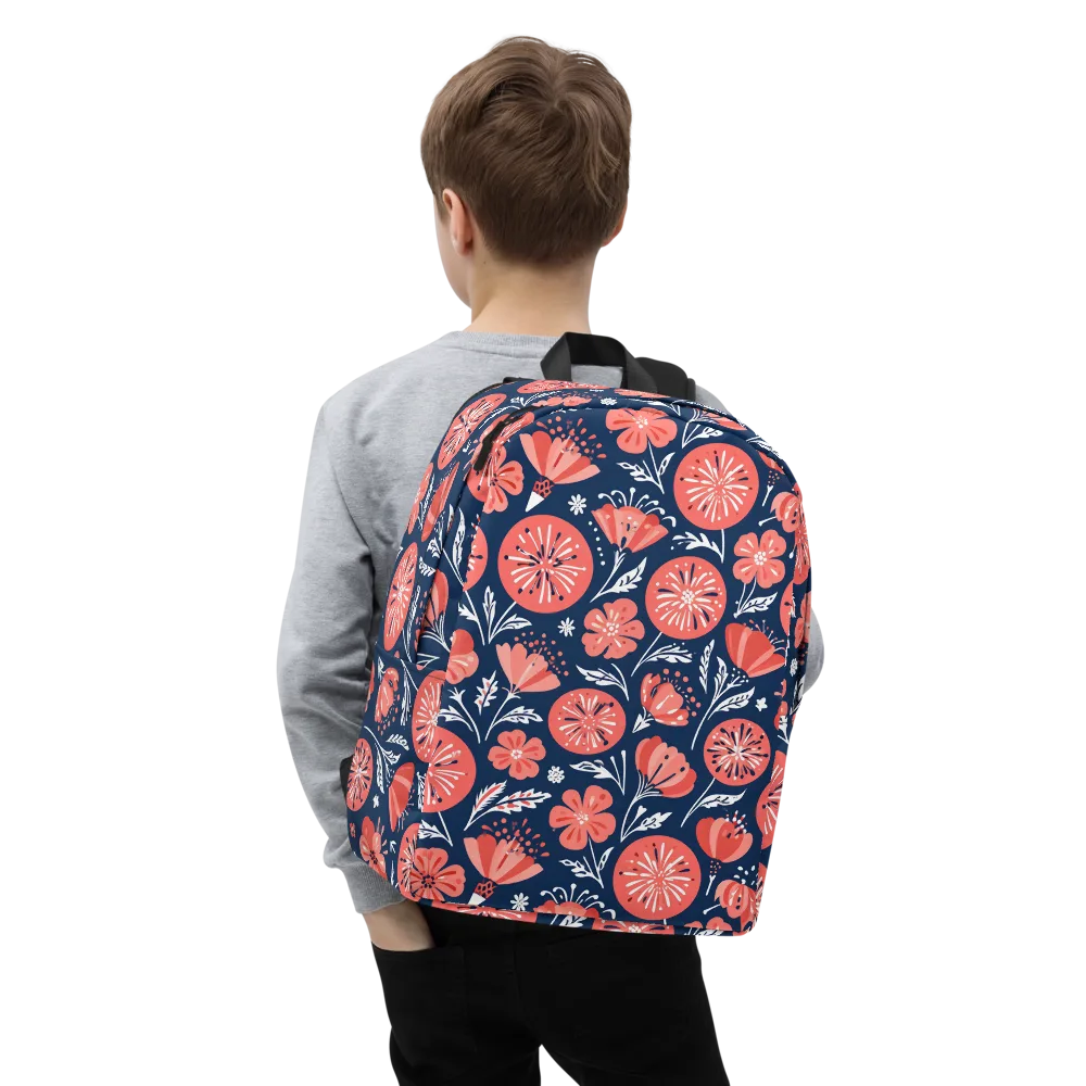 Midnight Bloom on Minimalist Backpack — Zoomed-in
