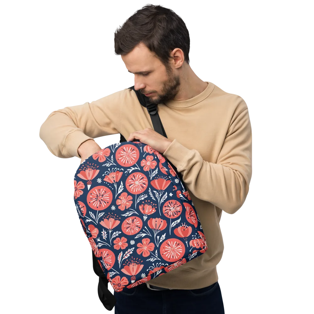 Midnight Bloom on Minimalist Backpack — Front