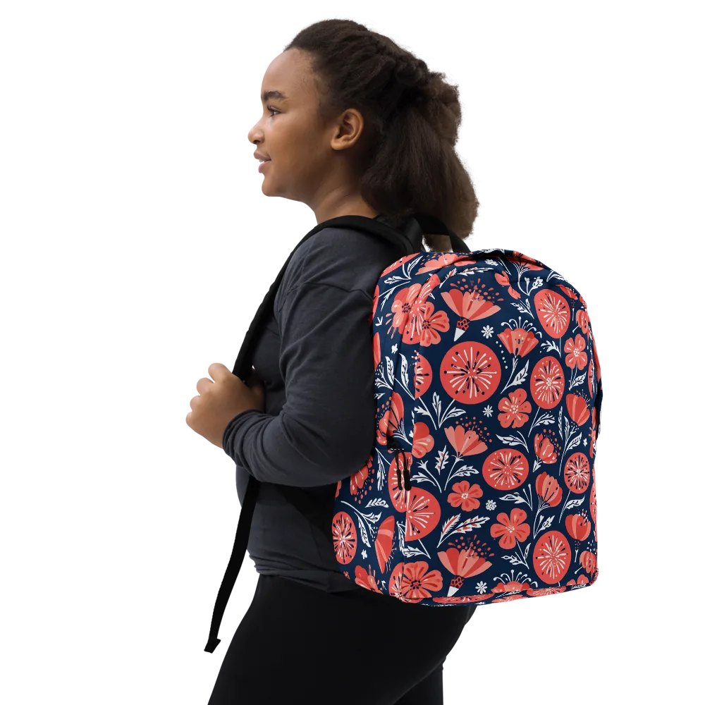 Midnight Bloom on Minimalist Backpack — Right Front