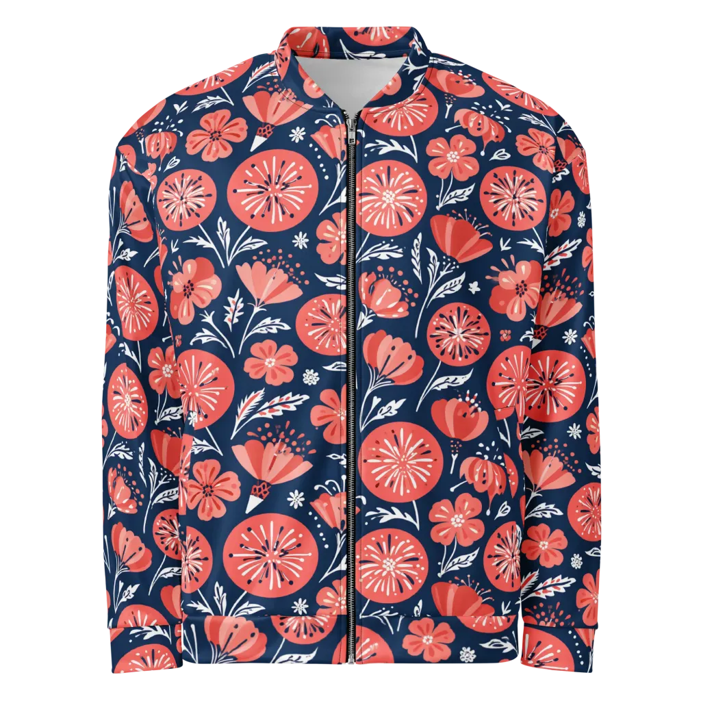 Midnight Bloom on Bomber Jacket — Front