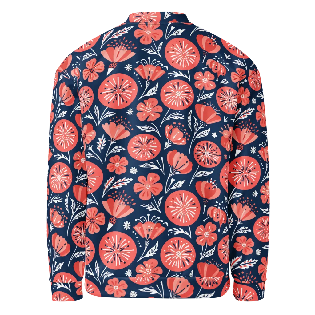 Midnight Bloom on Bomber Jacket — Back