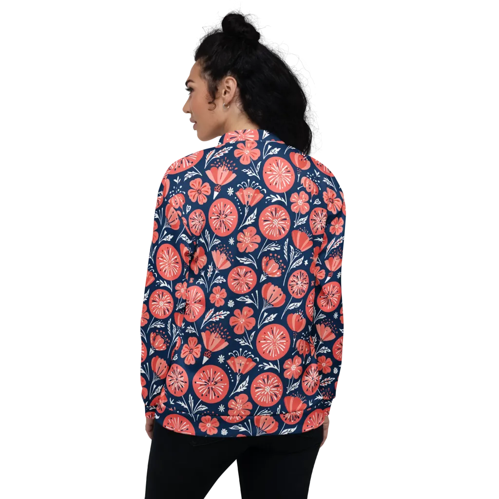 Midnight Bloom on Bomber Jacket — Back