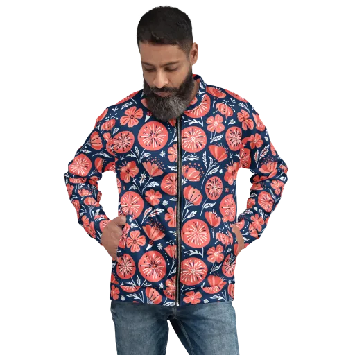 Midnight Bloom on a Bomber Jacket