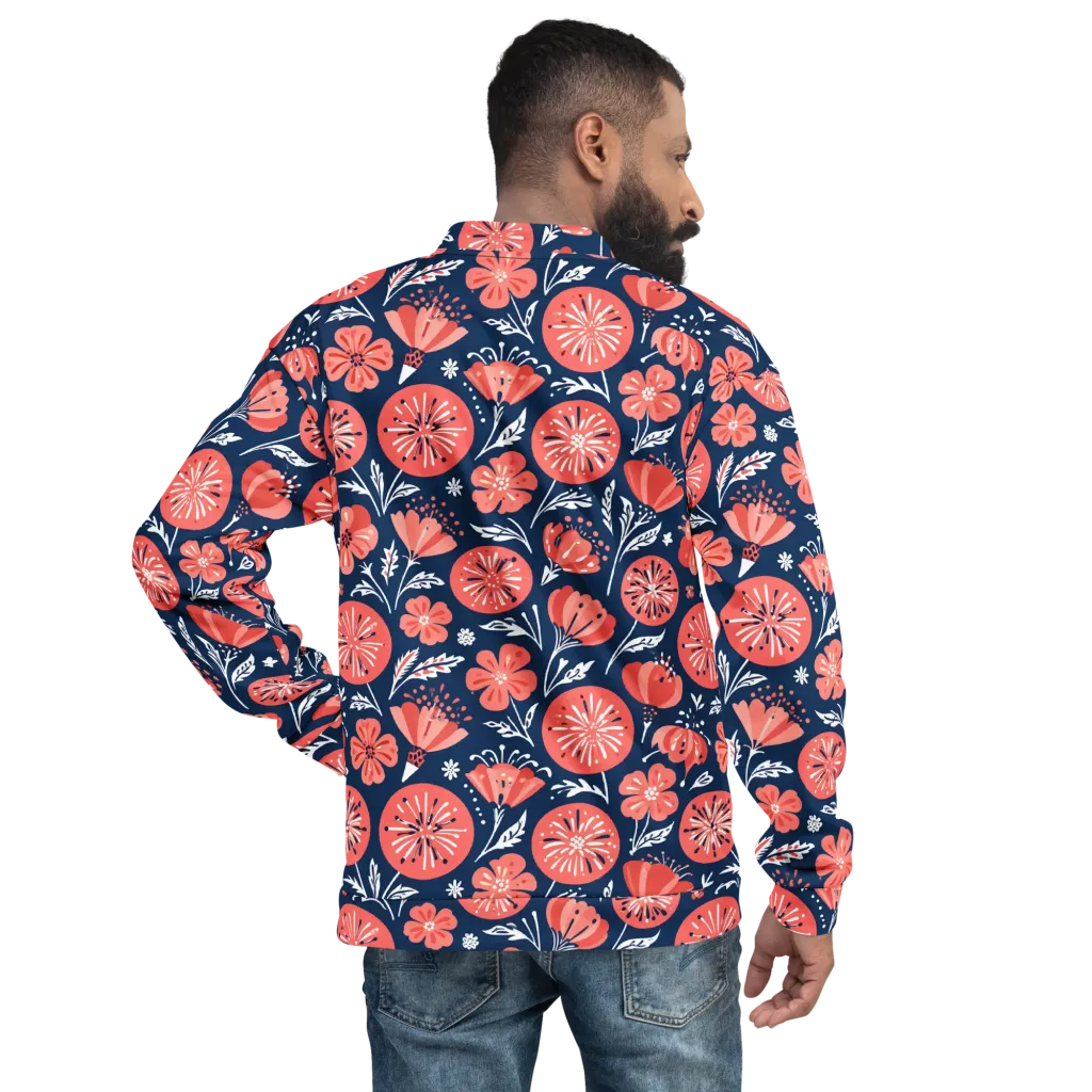 Midnight Bloom on Bomber Jacket — Back