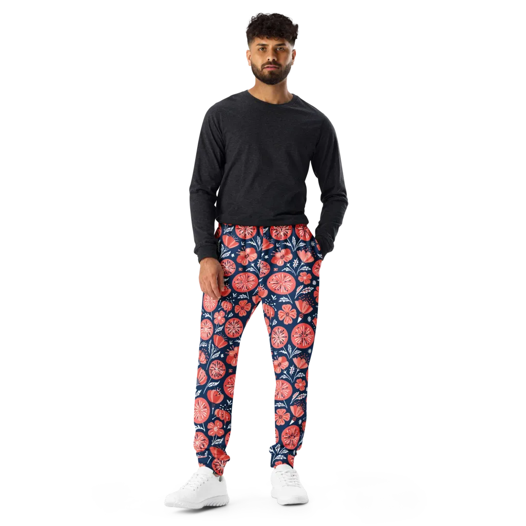 Midnight Bloom on Men's Joggers — Front