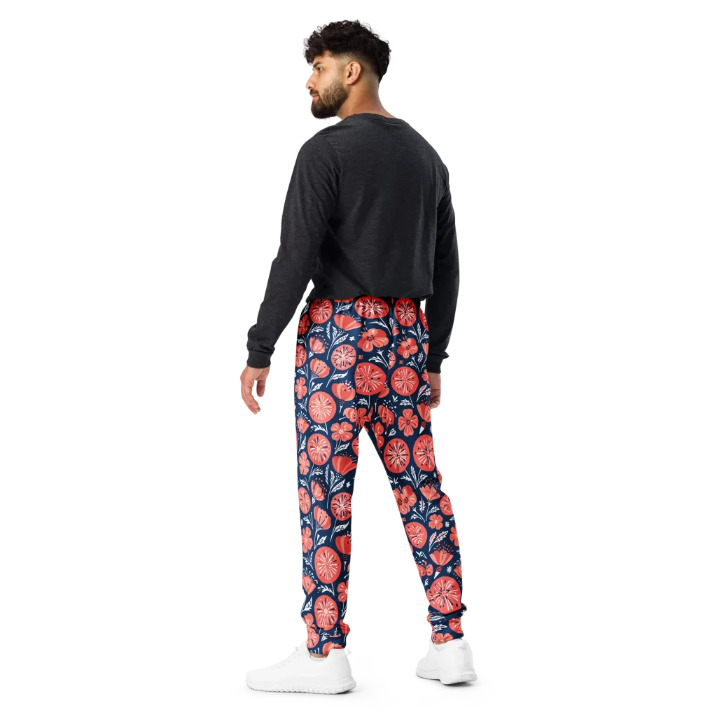 Midnight Bloom on Men's Joggers — Back