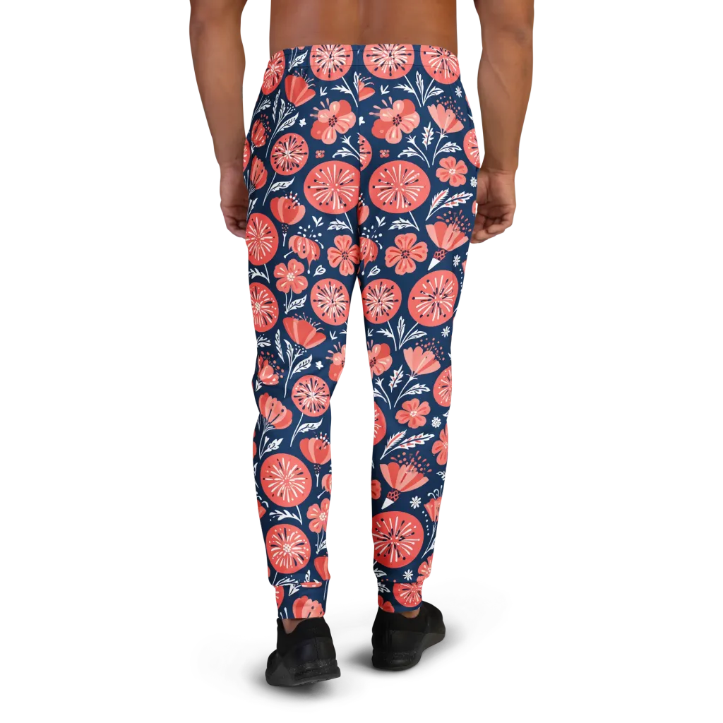 Midnight Bloom on Men's Joggers — Back
