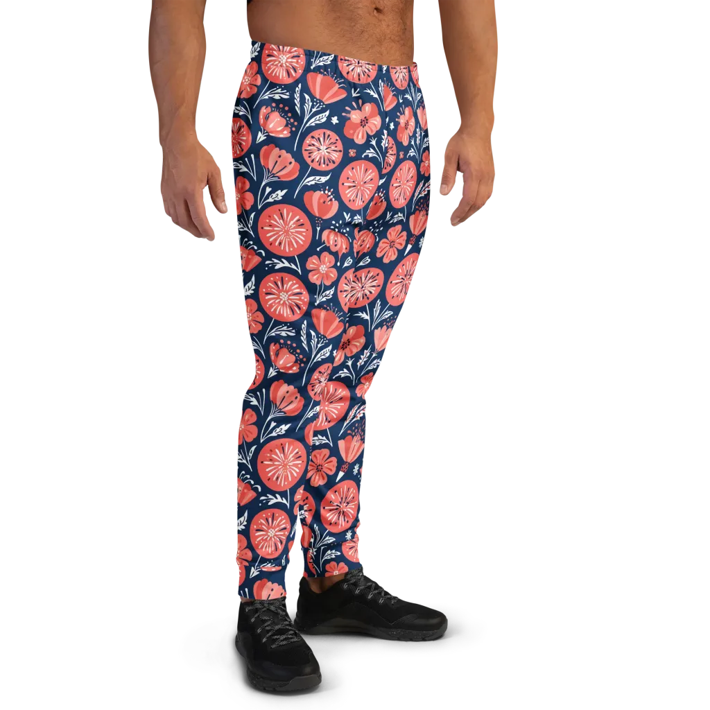 Midnight Bloom on Men's Joggers — Right