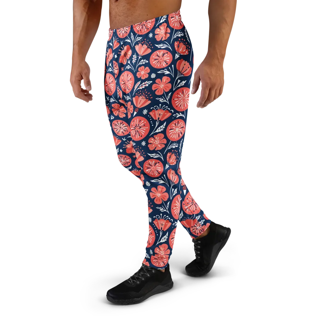 Midnight Bloom on Men's Joggers — Left