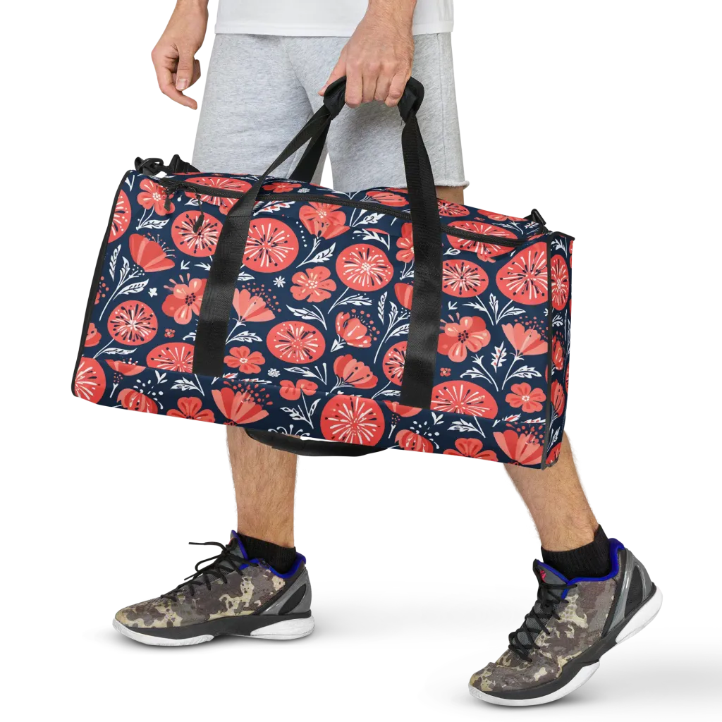 Midnight Bloom on Duffle Bag — Front
