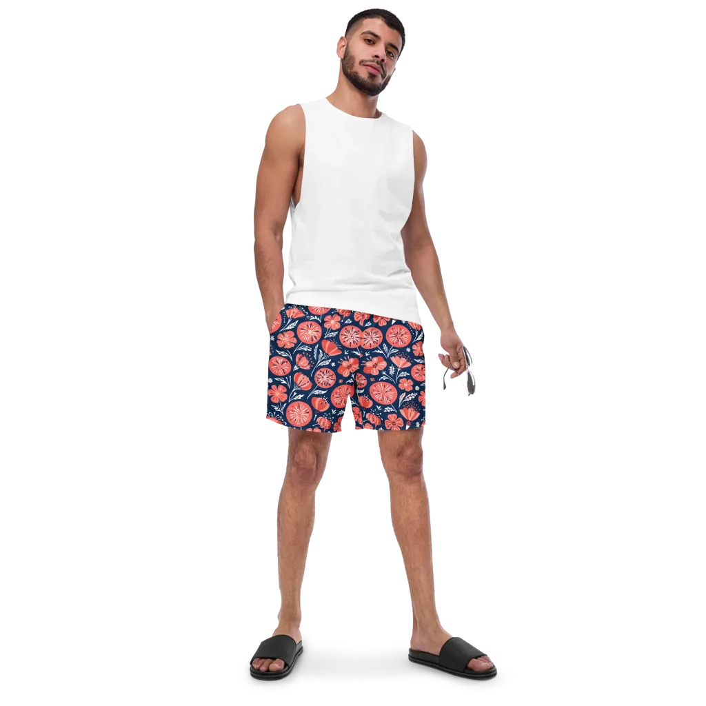 Midnight Bloom on Swim Trunks — Front