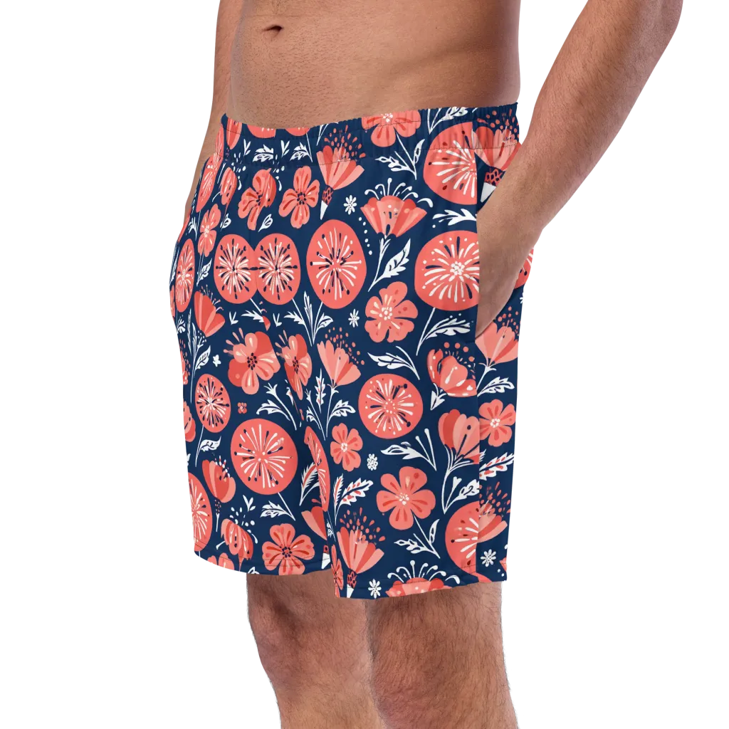 Midnight Bloom on Swim Trunks — Left Front