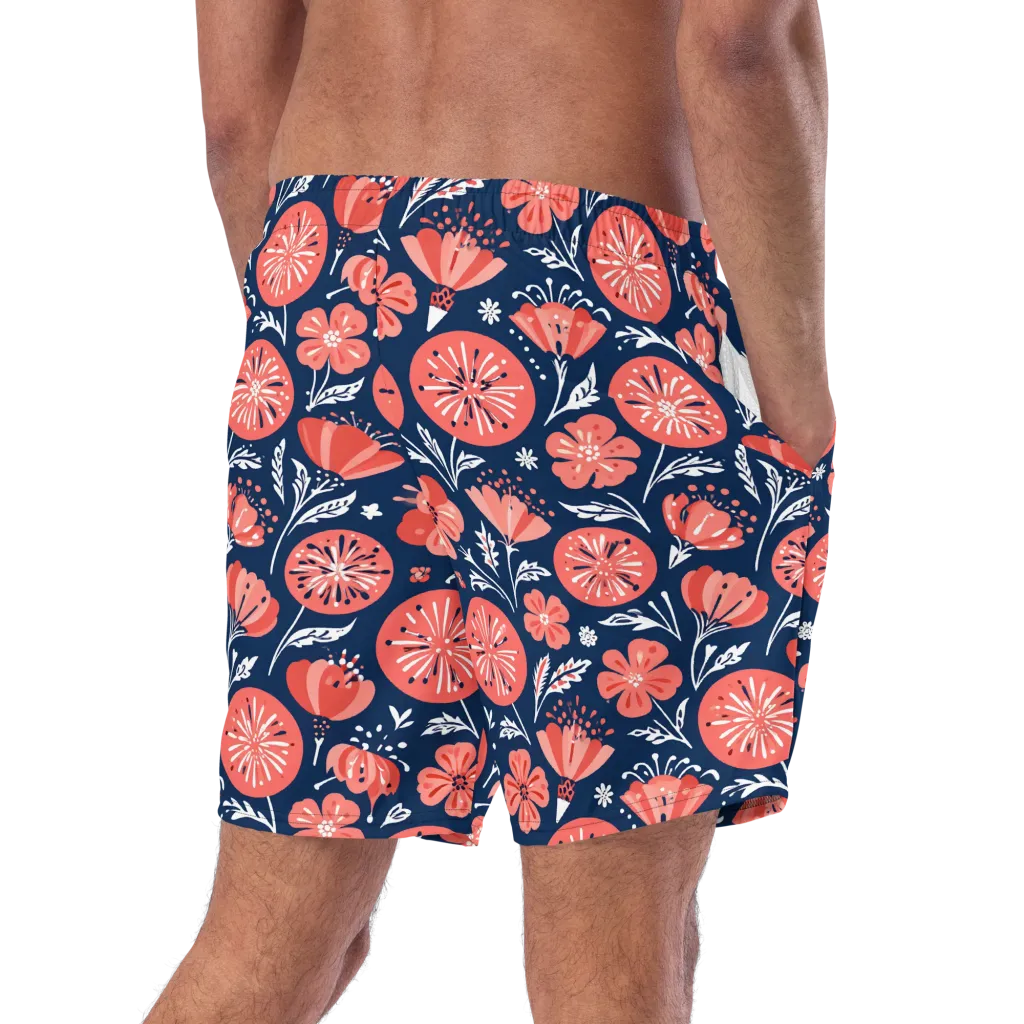 Midnight Bloom on Swim Trunks — Right Back