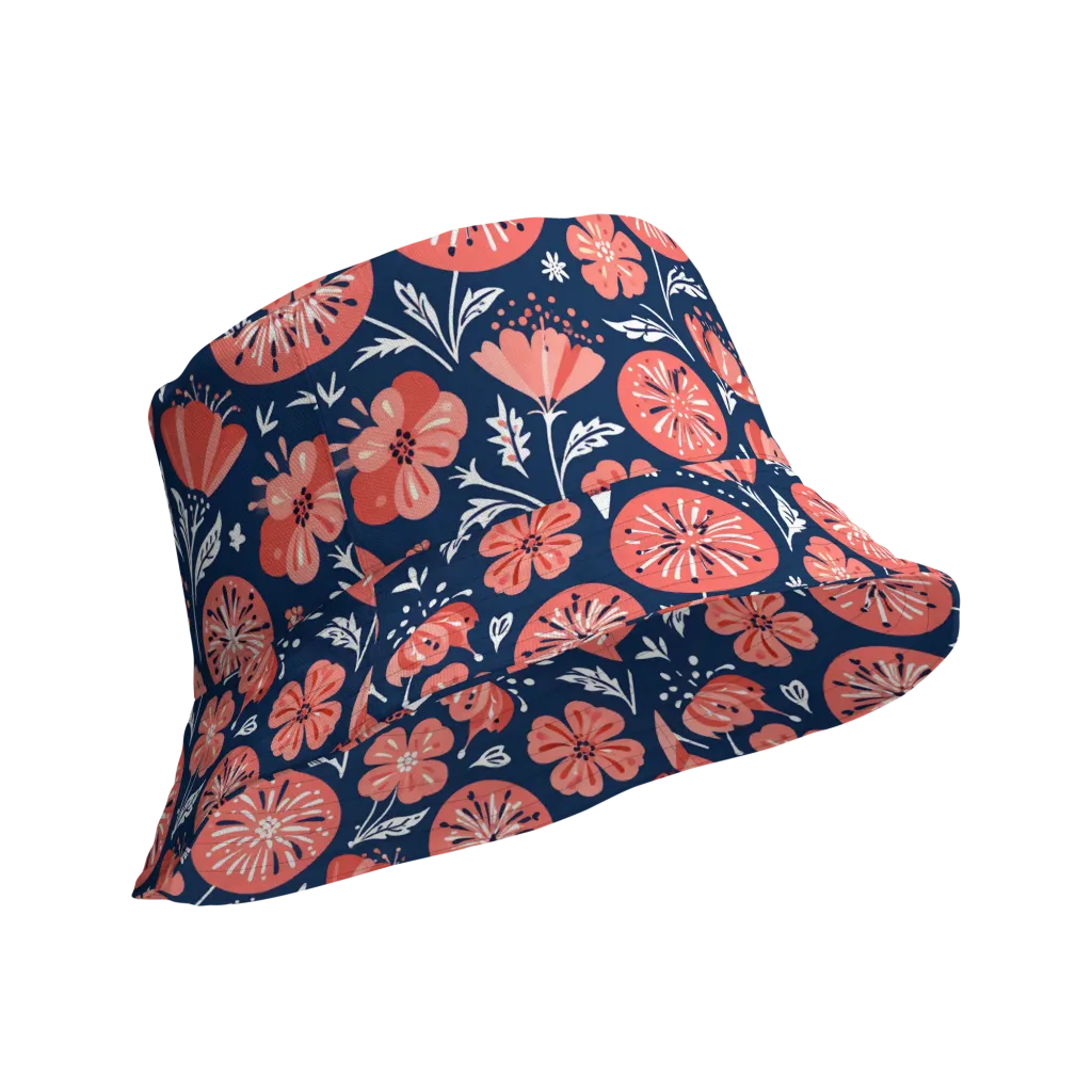 Midnight Bloom on Reversible Bucket Hat — Product details Outside