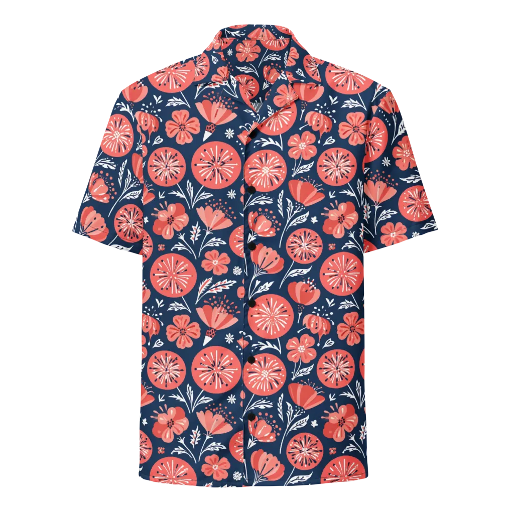Midnight Bloom on Button Shirt — Front