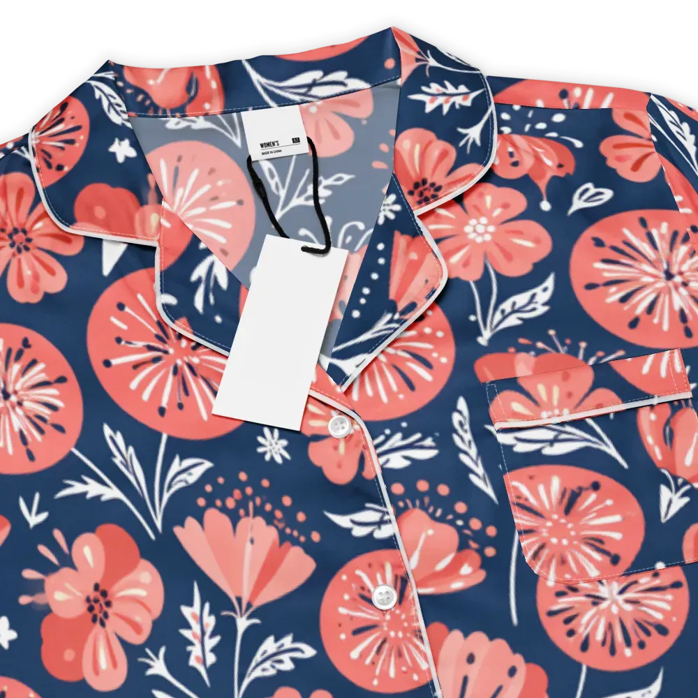Midnight Bloom on Women's Short Sleeve Pajama Top — Product details