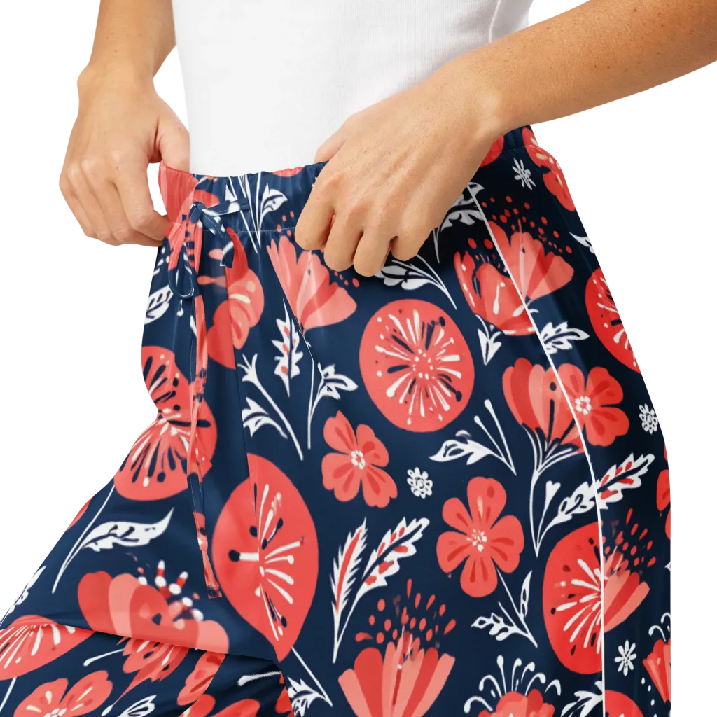 Midnight Bloom on Women's Pajama Pants — Product details