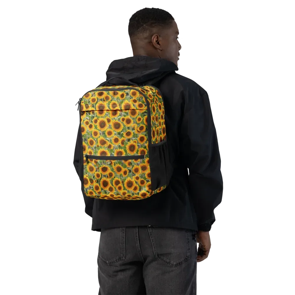 Golden Bloom on Utility Backpack — Back