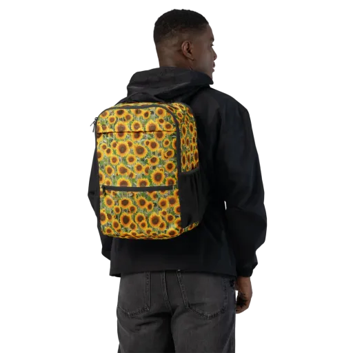 Golden Bloom on a Utility Backpack