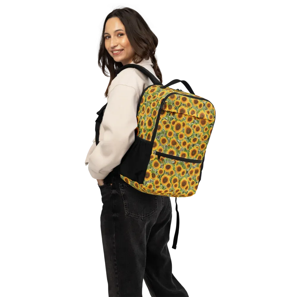 Golden Bloom on Utility Backpack — Back