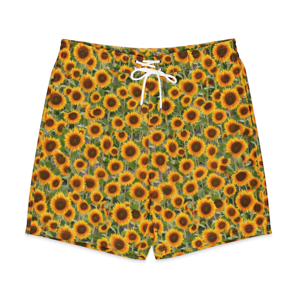 Golden Bloom on Men's Board Shorts — Front