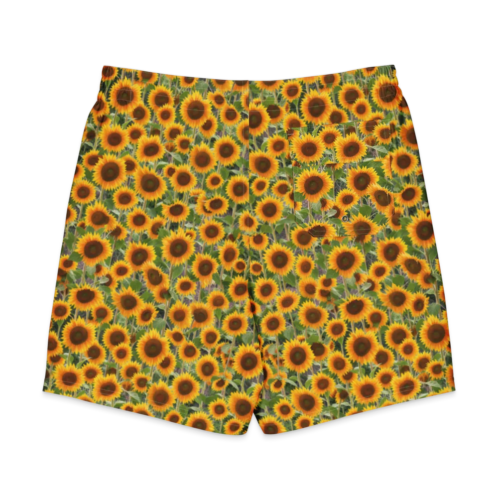 Golden Bloom on Men's Board Shorts — Back