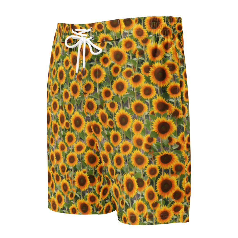 Golden Bloom on Men's Board Shorts — Front