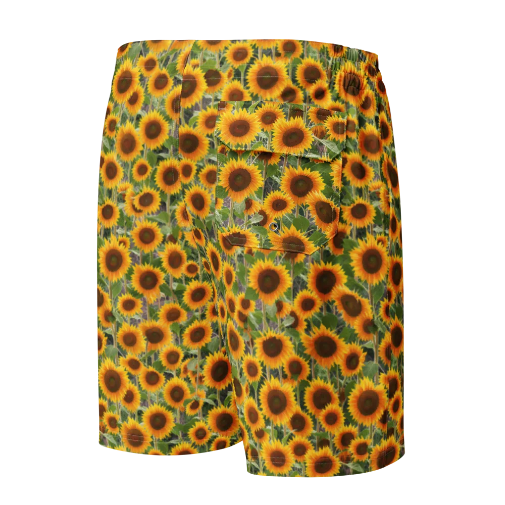 Golden Bloom on Men's Board Shorts — Back